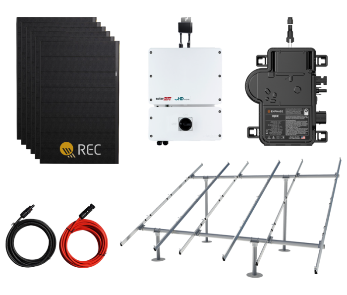 11.48 KW REC410AA Pure-R Ground Mounted Solar System