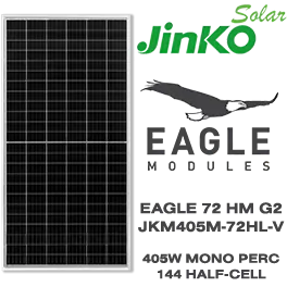 Jinko Eagle 405W 144 Diamond Mono PERC Half-cell Solar Panel