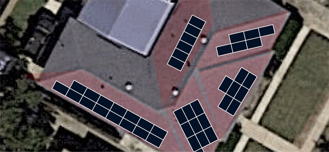 Google Earth Solar Roof Drawing Example
