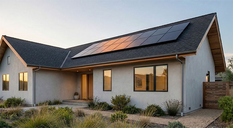 Residential roof mount solar installation