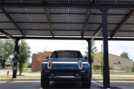 Image showing truck underneath Solar Carport