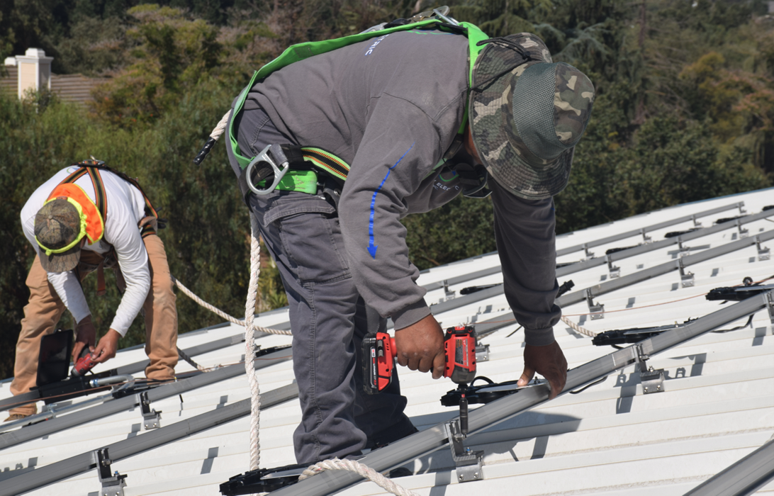 Image of Contractors Installing Solar System