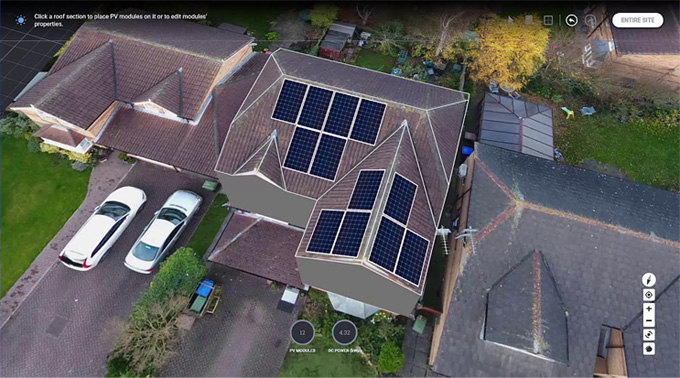 Solar Edge Roof Designer tool Example Image