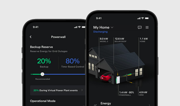 App-based control display